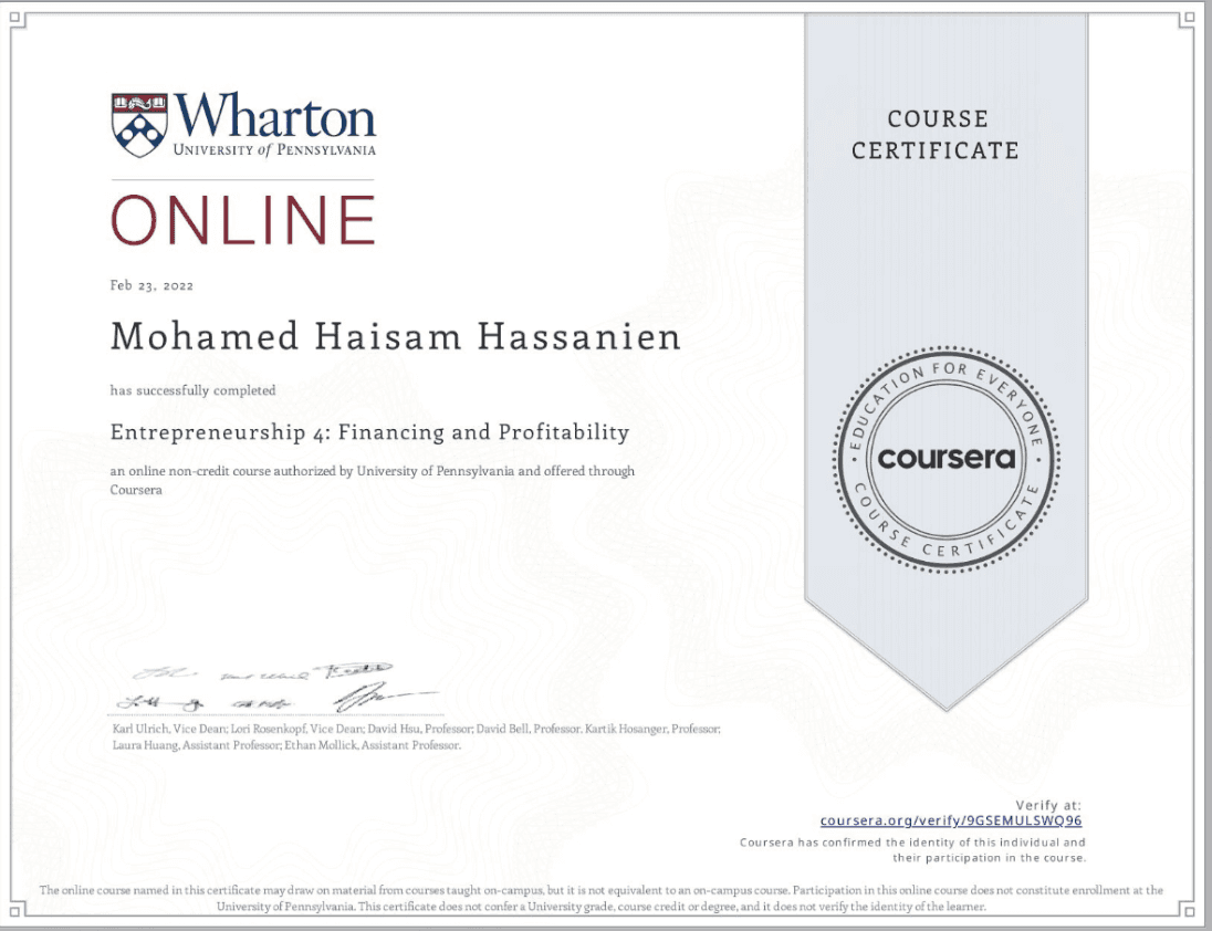 Wharton Online Certificate